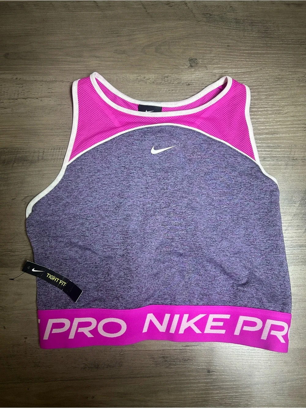 Nike Women’s Pink & Purple Pro Crop Tank Top